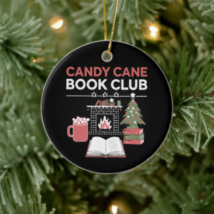 Bookish Christmas Candy Cane Book Club Bookish Keramisch Ornament