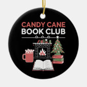 Bookish Christmas Candy Cane Book Club Bookish Keramisch Ornament (Voorkant)