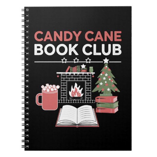 Bookish Christmas Candy Cane Book Club Bookish Notitieboek (Voorkant)