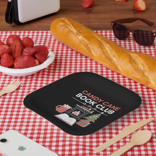 Bookish Christmas Candy Cane Book Club Bookish Papieren Bordje (Picknick)