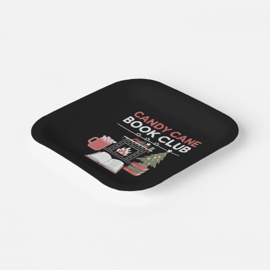 Bookish Christmas Candy Cane Book Club Bookish Papieren Bordje (Gebogen)