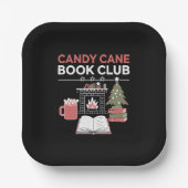 Bookish Christmas Candy Cane Book Club Bookish Papieren Bordje (Voorkant)