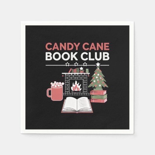 Bookish Christmas Candy Cane Book Club Bookish Servet (Voorkant)