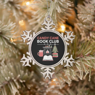 Bookish Christmas Candy Cane Book Club Bookish Tin Sneeuwvlok Ornament