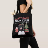 Bookish Christmas Candy Cane Book Club Bookish Tote Bag (Dichtbij)