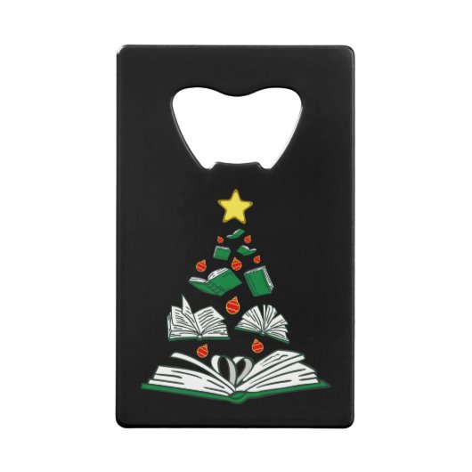 Bookish Christmas Tree III Creditkaart Flessenopener (Voorkant)
