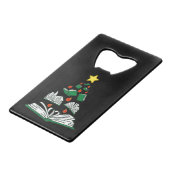 Bookish Christmas Tree III Creditkaart Flessenopener (Voorkant Gekanteld)