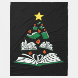 Bookish Christmas Tree III Fleece Deken