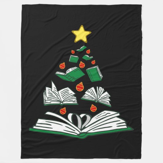 Bookish Christmas Tree III Fleece Deken (Voorkant)