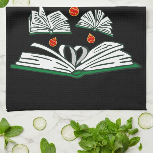 Bookish Christmas Tree III Theedoek (Gevouwen)