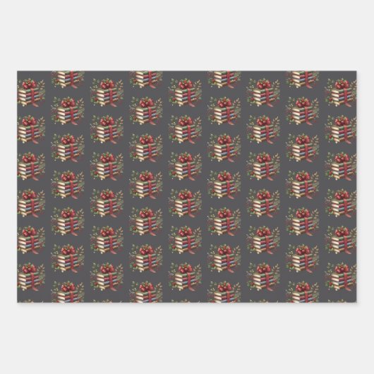 Bookish Christmas wrapping gift paper (Voorkant)