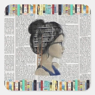 Bookish Delight voor boekenwormen en bibliofielen Vierkante Sticker