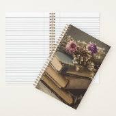 "Bookish Floral" Licht Academia Esthetisch Tijdsch Notitieboek (Binnen)