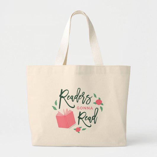 Bookish Floral Readers zullen lezen Grote Tote Bag (Voorkant)