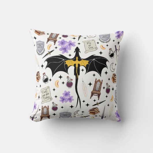 Bookish Fourth Wing Throw Cushion Kussen (Voorkant)