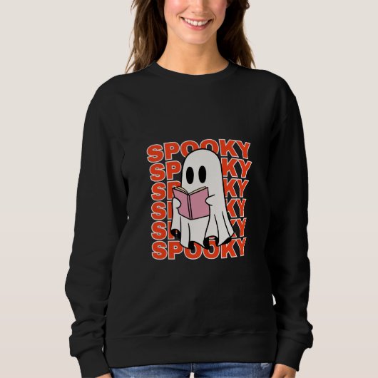 Bookish Ghost Reading – Spooky Season Trui (Voorkant)