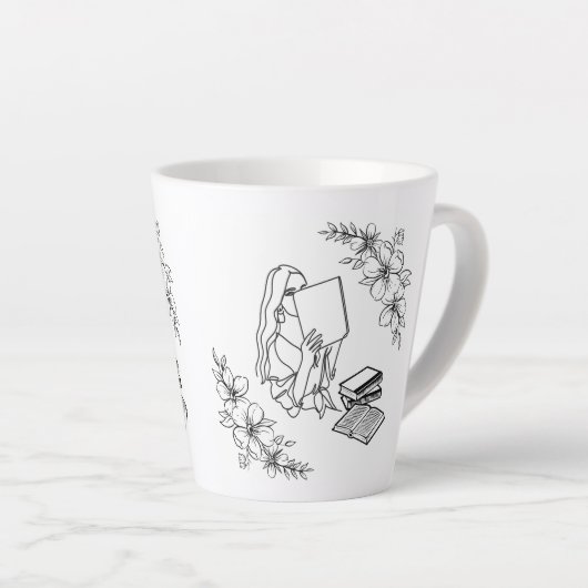 "Bookish Girl" Latte Mok (Rechterhoek)