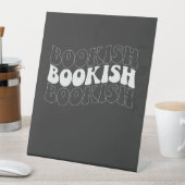 BOOKISH golvende retro Reclamebord Met Voetstuk (Insitu)