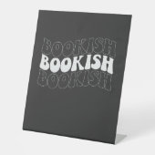 BOOKISH golvende retro Reclamebord Met Voetstuk (Voorkant)
