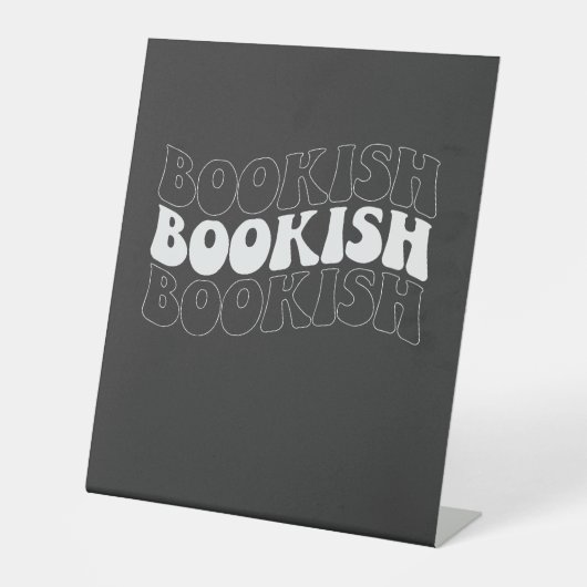 BOOKISH golvende retro Reclamebord Met Voetstuk (Voorkant)