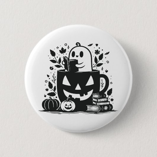 Bookish Halloween Ronde Button 5,7 Cm (Voorkant)