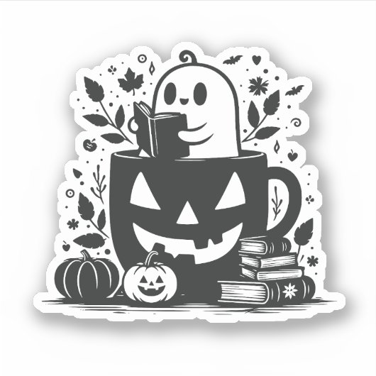 Bookish Halloween Sticker (Voorkant)