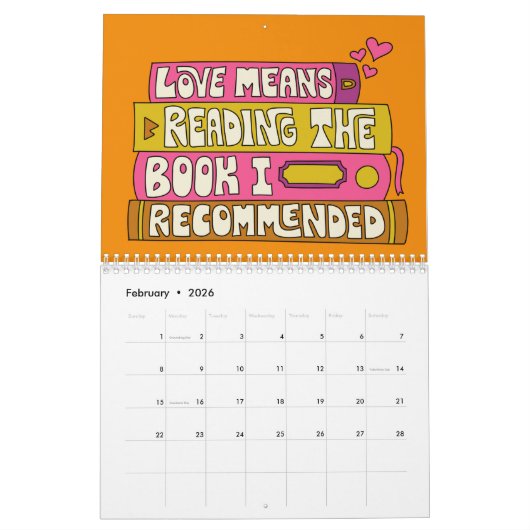 Bookish Illustrated Calendar Kalender (Feb 2026)