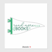 Bookish Kindle Lees meer Boeken Pennant Flag Green Sticker (Vel)