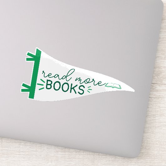 Bookish Kindle Lees meer Boeken Pennant Flag Green Sticker (Detail)