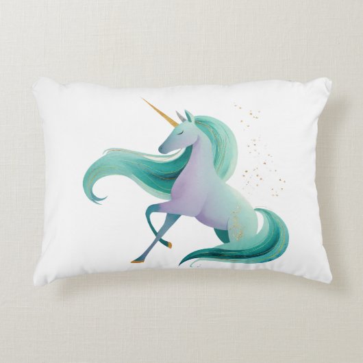 Bookish Magic Prancing Unicorn Lumbar Pillow Accent Kussen (Voorkant)