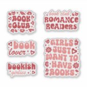 Bookish meisje romance boeken esthetisch sticker (Voorkant)