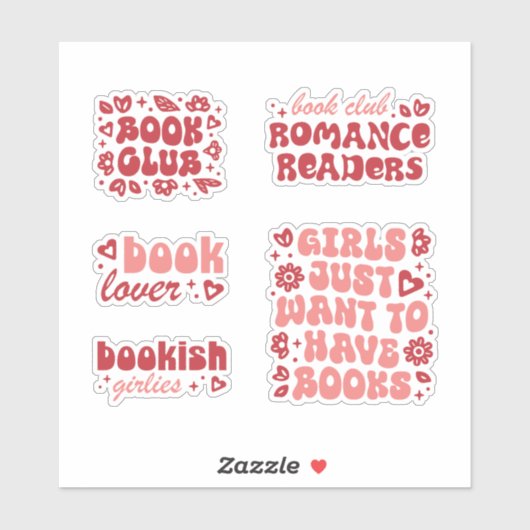 Bookish meisje romance boeken esthetisch sticker (Vel)