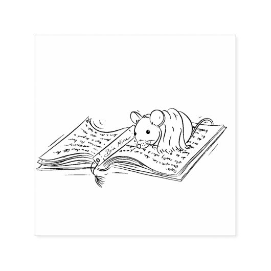 Bookish Mouse Zelfinktende Stempel (Design)