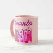 Bookish Orange Pumpkin Floral Autumn Pink Combo Mok (Voorkant links)