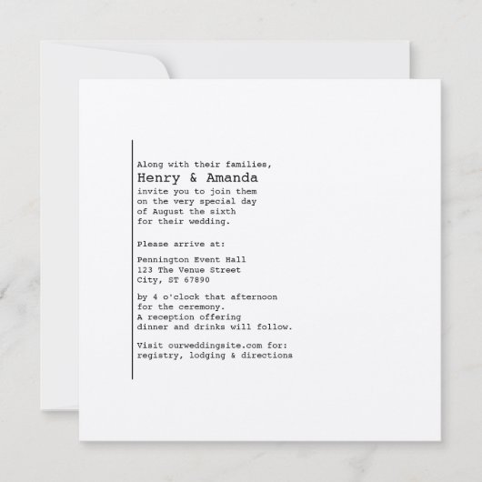 Bookish Photo Wedding Invitation Kaart (Voorkant)