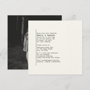 Bookish Photo Wedding Invitation Kaart