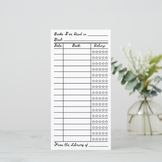 Bookish Reading List Tracker Flat Card (Staand voorkant)