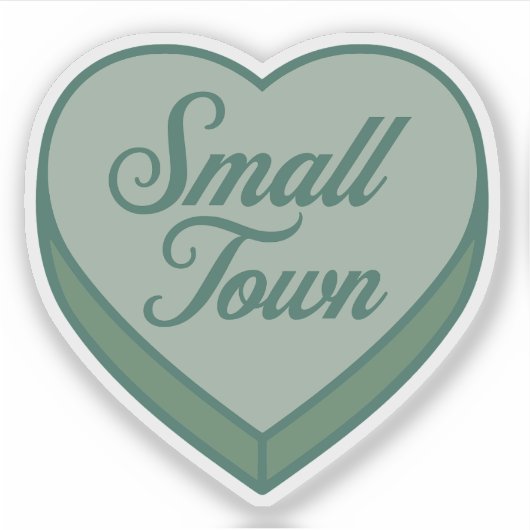 Bookish Snoep hart - Kleine stad Sticker (Voorkant)