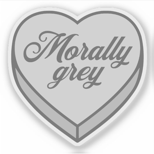 Bookish Snoep hart - Morally Grey Sticker (Voorkant)