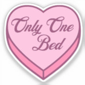 Bookish Snoep hart - slechts één bed Sticker (Voorkant)