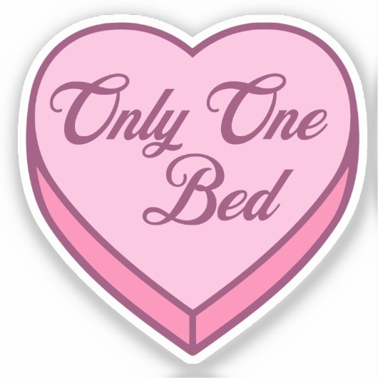 Bookish Snoep hart - slechts één bed Sticker (Voorkant)