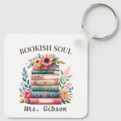 Bookish Soul Book Lover Bookworm Bewerkbare Sleute Sleutelhanger (Achterkant)