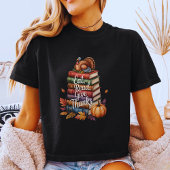 Bookish Thanksgiving Pumpkin Reader Fall  T-shirt