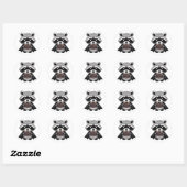 Bookish Vampire Raccoon Gothic Ronde Sticker (Vel)