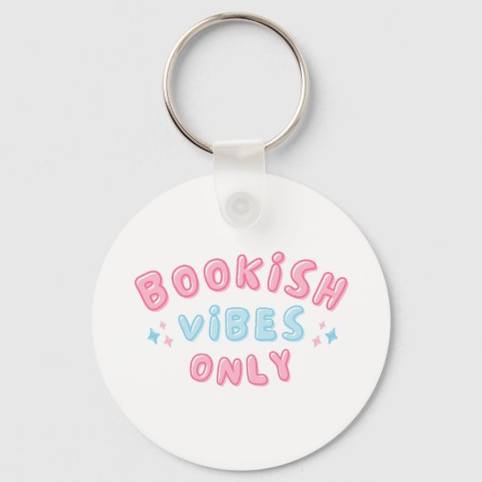 Bookish Vibes Alleen Schattigee Typografie Groovy Sleutelhanger (Voorkant)
