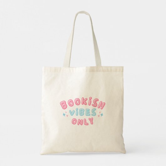 Bookish Vibes Alleen Schattigee Typografie Groovy Tote Bag (Achterkant)
