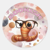 Bookish Worm Whimsical Sticker (Voorkant)