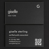 Bookkeeper Accountant CPA Faux Leather QR Code  Visitekaartje