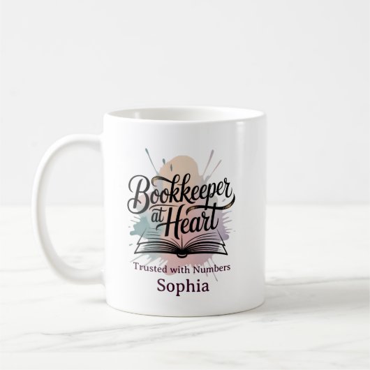 Bookkeeper at Heart Gepersonaliseerd Koffiemok (Links)