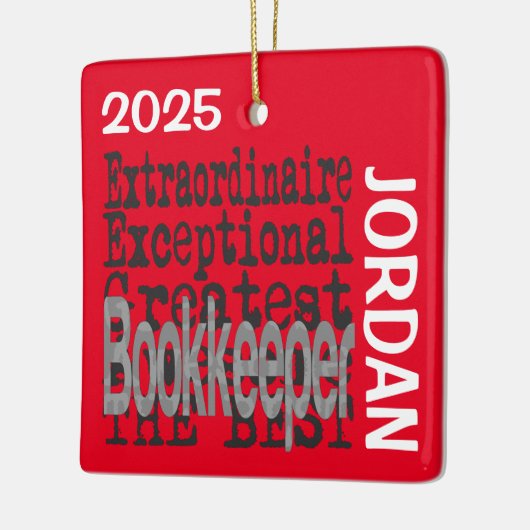 Bookkeeper Extraordinaire CUSTOM Keramisch Ornament (Links)